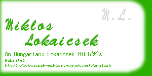 miklos lokaicsek business card
